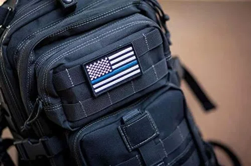 6 Pc Assorted USA Tactical American Flag Patch 100% Embroidered Thin Blue Line United States Military Morale Patches Set for Molle, Hats, Backpacks,Tactical Vest, Uniforms
