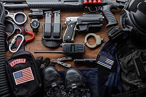 6 Pc Assorted USA Tactical American Flag Patch 100% Embroidered Thin Blue Line United States Military Morale Patches Set for Molle, Hats, Backpacks,Tactical Vest, Uniforms