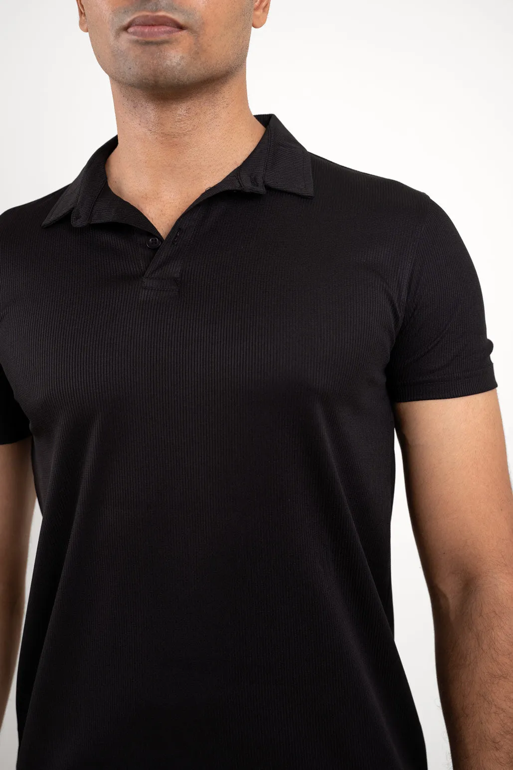 Active Black Polo Tshirt  For Men