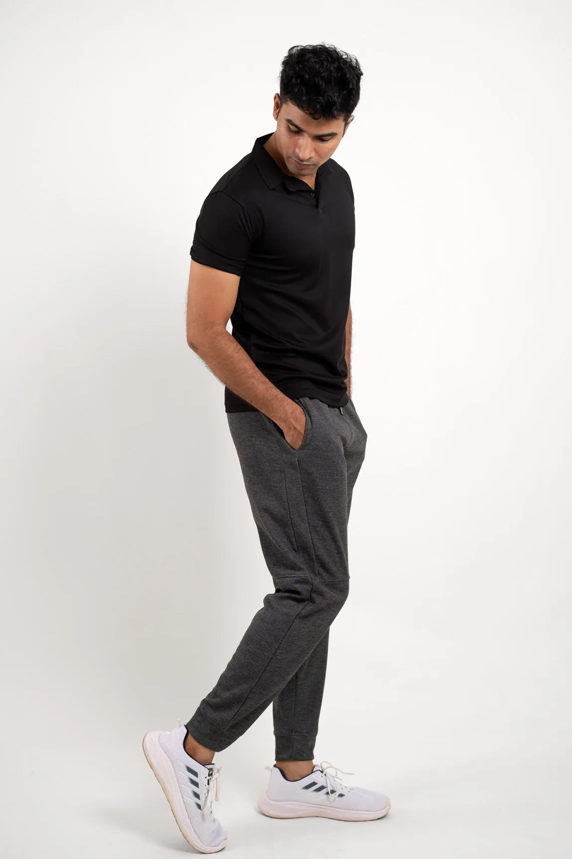Active Black Polo Tshirt  For Men