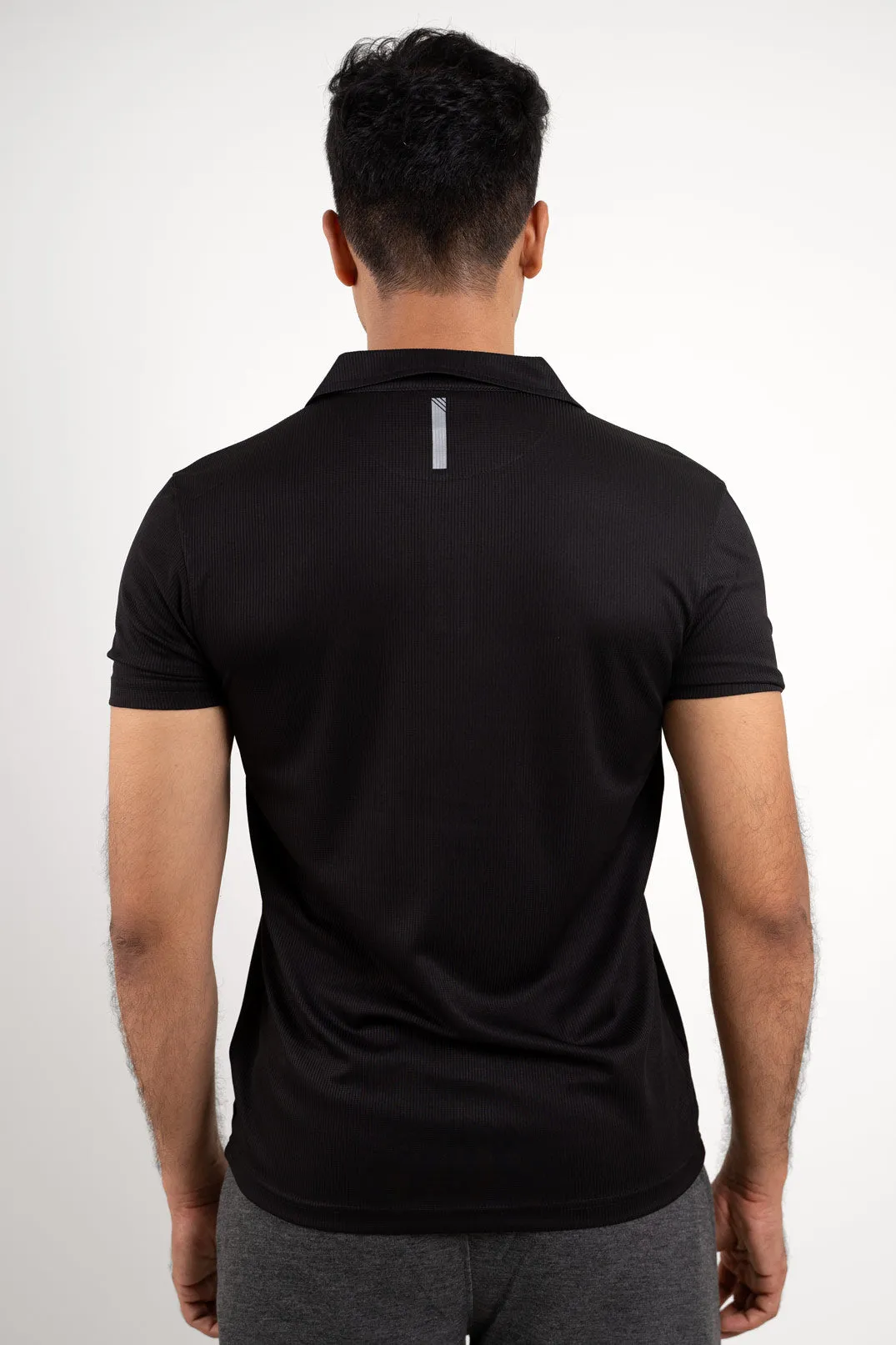Active Black Polo Tshirt  For Men