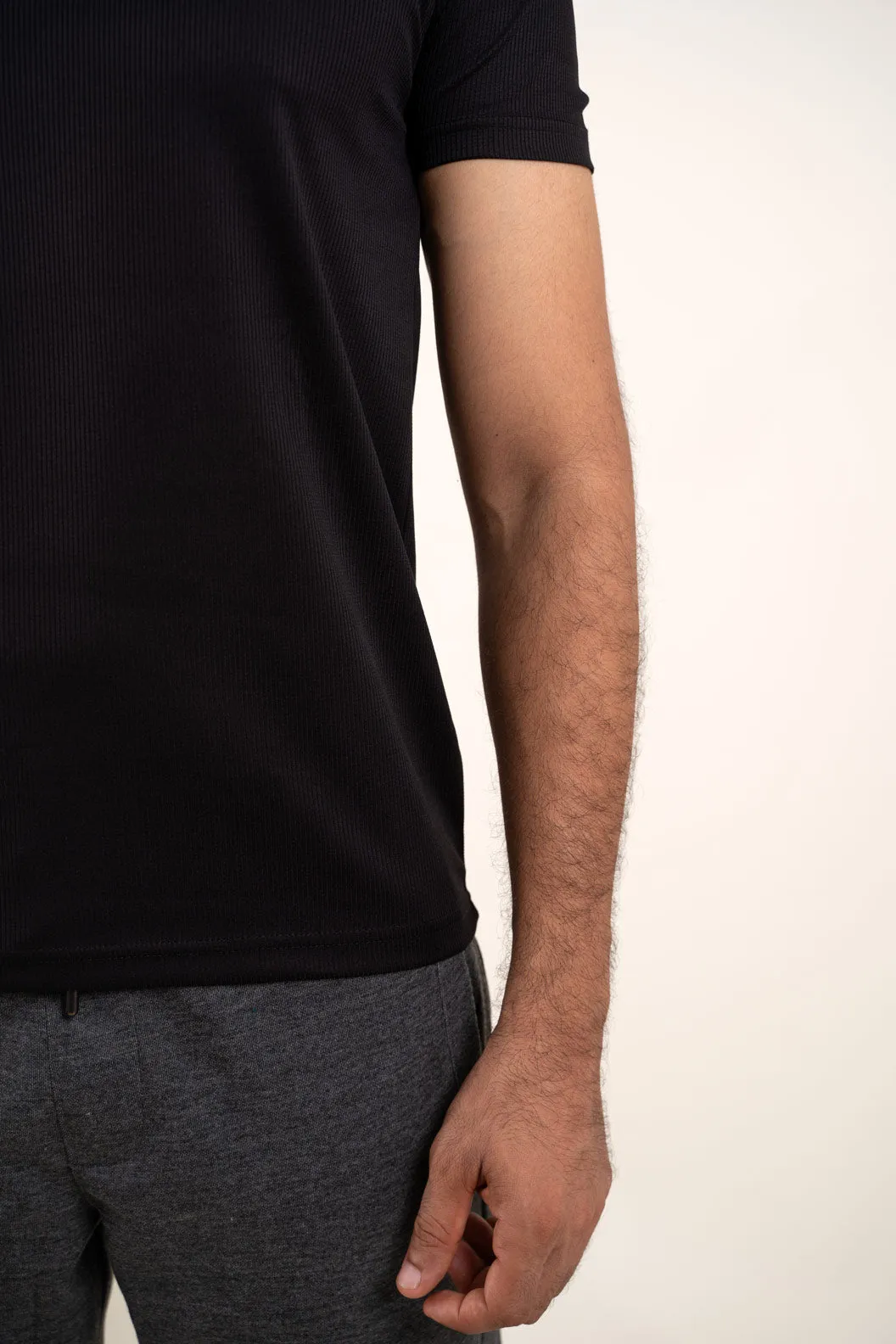 Active Black Polo Tshirt  For Men
