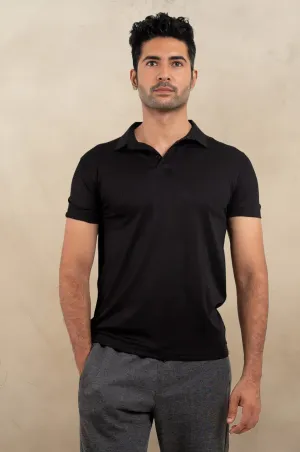 Active Black Polo Tshirt  For Men