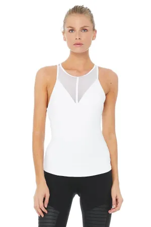 ALO YOGA // MOTIVATE BRA TANK - WHITE