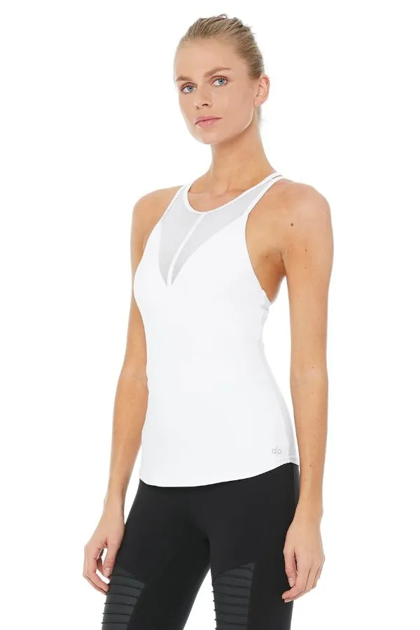 ALO YOGA // MOTIVATE BRA TANK - WHITE