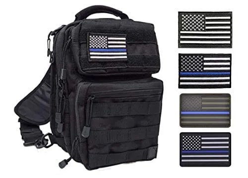ASA TECHMED - 14 Pc Assorted USA Tactical American Flag Patch Thin Blue Line United States Military Morale Patches Set for Molle, Hats, Backpacks,Tactical Vest, Uniforms   More