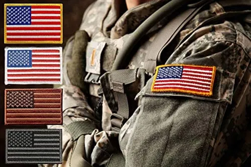 ASA TECHMED - 14 Pc Assorted USA Tactical American Flag Patch Thin Blue Line United States Military Morale Patches Set for Molle, Hats, Backpacks,Tactical Vest, Uniforms   More