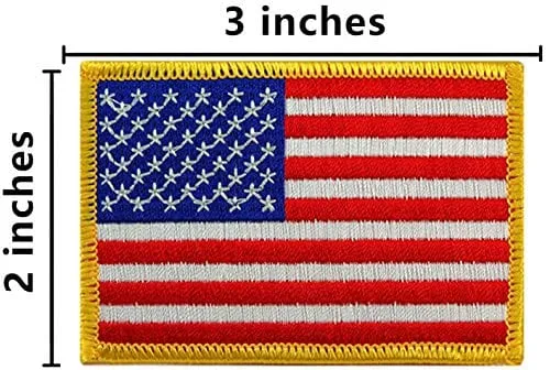 ASA Techmed 4 Pack Patriotic US USA Flag Embroidered Patch Military Iron On Sew On Tactical Morale Patch for Hats Backpacks Caps Jackets   More