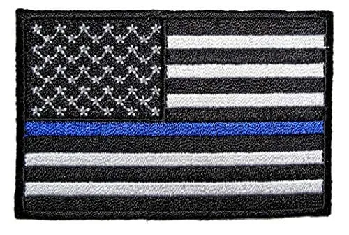 ASA Techmed 4 Pack US USA Flag Embroidered Patch Thin Blue Line Police Emblem Military Iron On Sew On Tactical Morale Patch for Hats Backpacks Caps Jackets   More