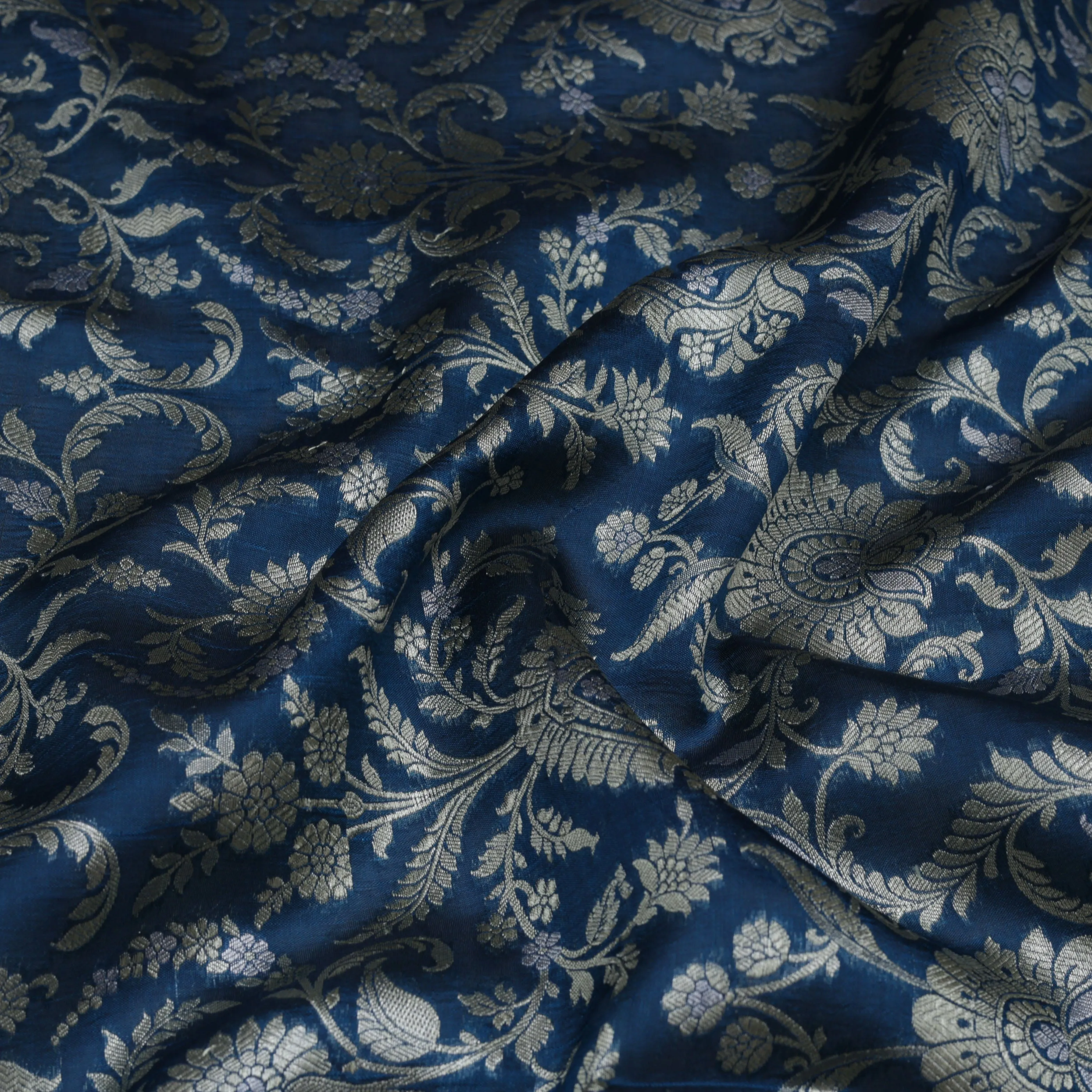 Blue Color Brocade Fabric