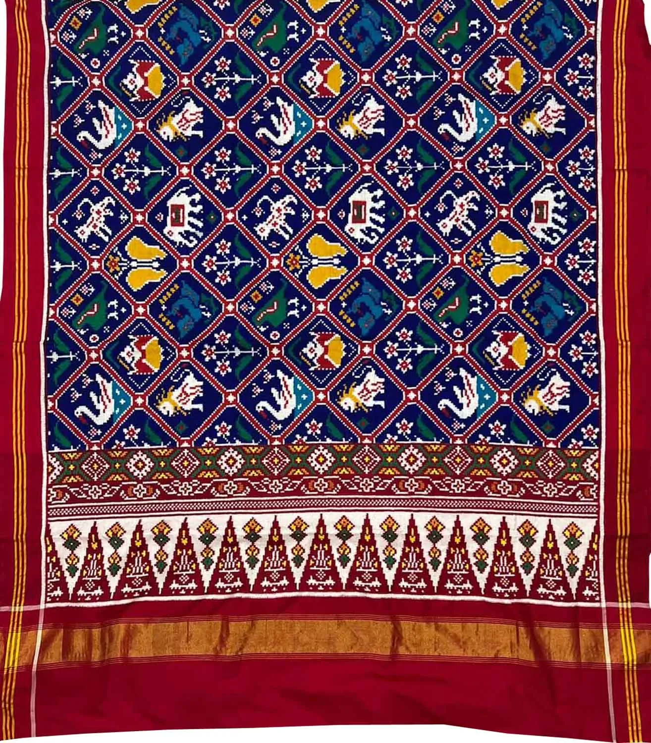 Blue Patan Patola Silk Saree: Handloom Elegance