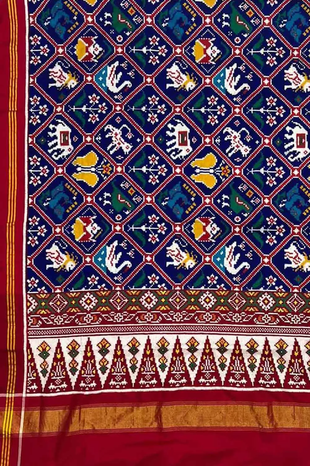 Blue Patan Patola Silk Saree: Handloom Elegance