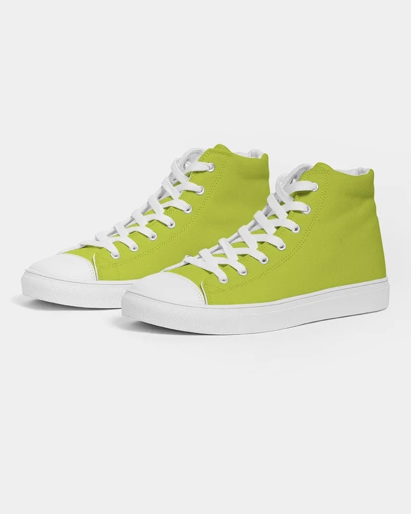 Bright Yellow Warm Green Women's High-top Canvas Sneakers | Women's | Bright Pure Yellow Warm Green | C25M0Y100K0