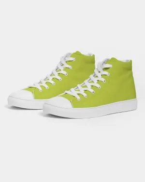 Bright Yellow Warm Green Women's High-top Canvas Sneakers | Women's | Bright Pure Yellow Warm Green | C25M0Y100K0