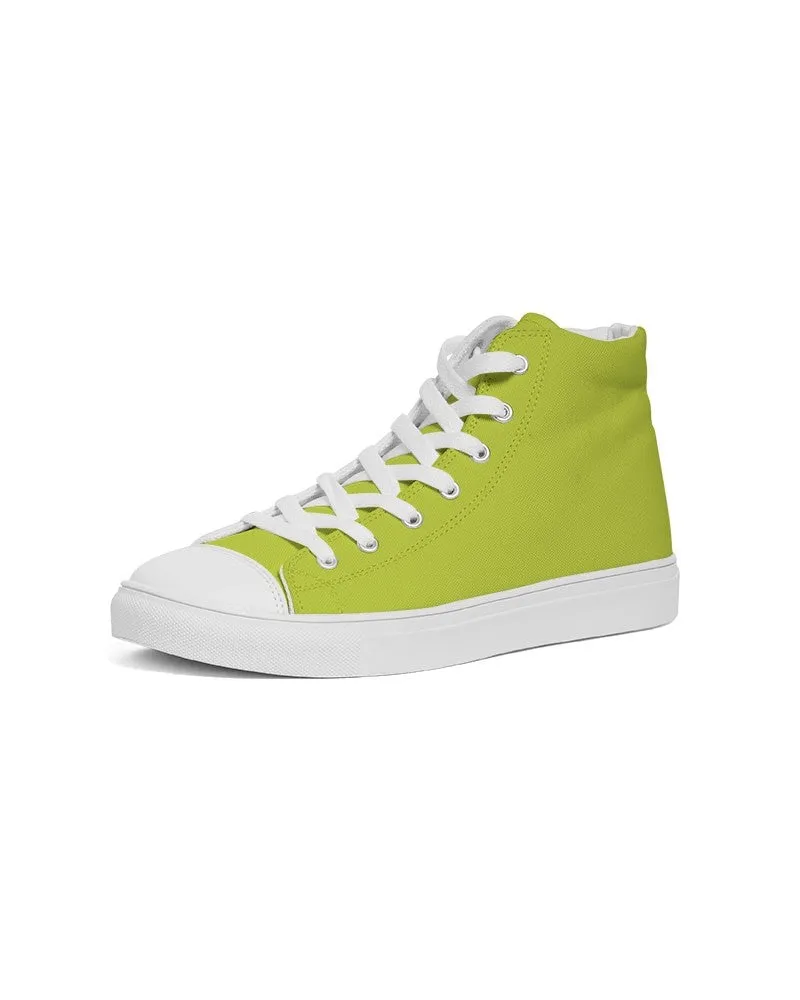 Bright Yellow Warm Green Women's High-top Canvas Sneakers | Women's | Bright Pure Yellow Warm Green | C25M0Y100K0