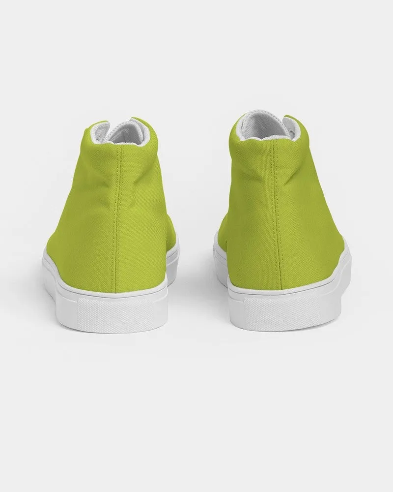 Bright Yellow Warm Green Women's High-top Canvas Sneakers | Women's | Bright Pure Yellow Warm Green | C25M0Y100K0