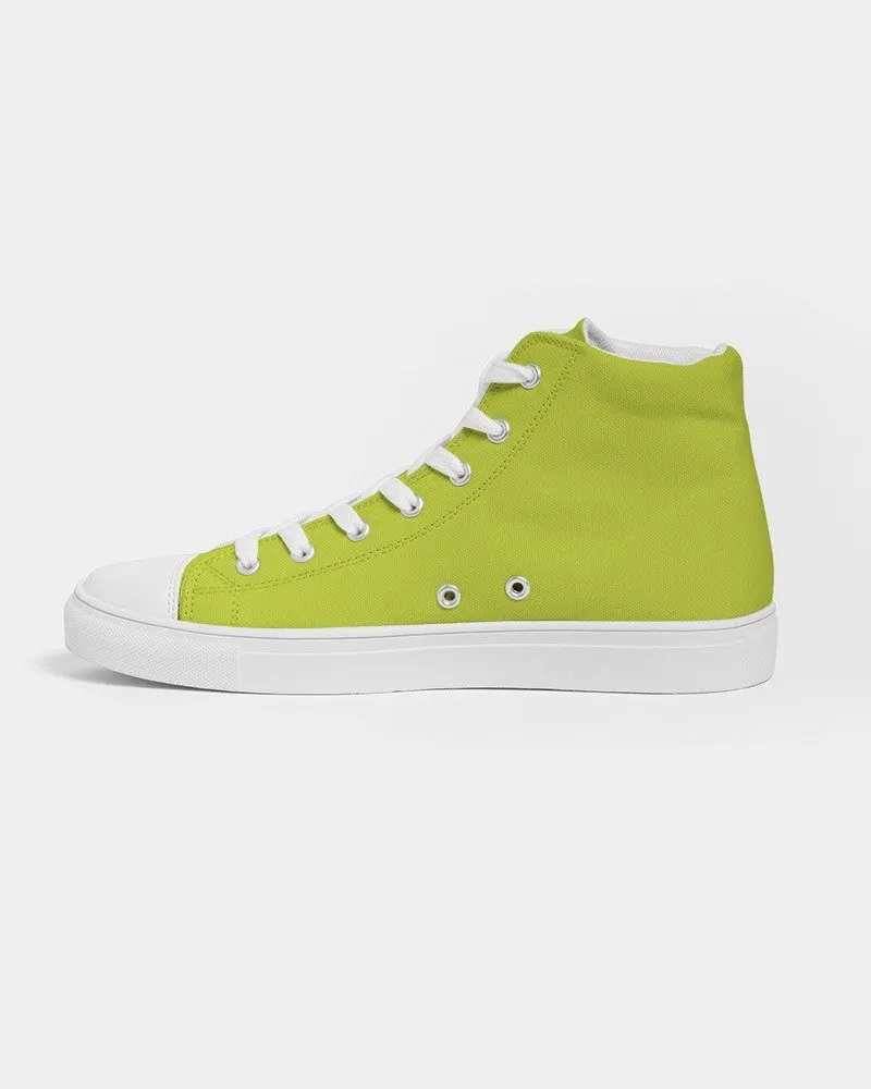 Bright Yellow Warm Green Women's High-top Canvas Sneakers | Women's | Bright Pure Yellow Warm Green | C25M0Y100K0