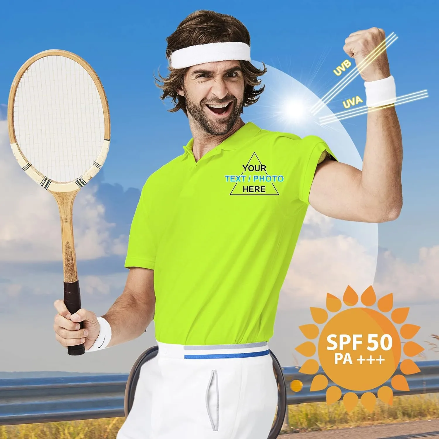 Custom Polo Shirt for Men Design Your Own Personalized Customized Golf T Shirts Tee Embroidered Text Photo Logo