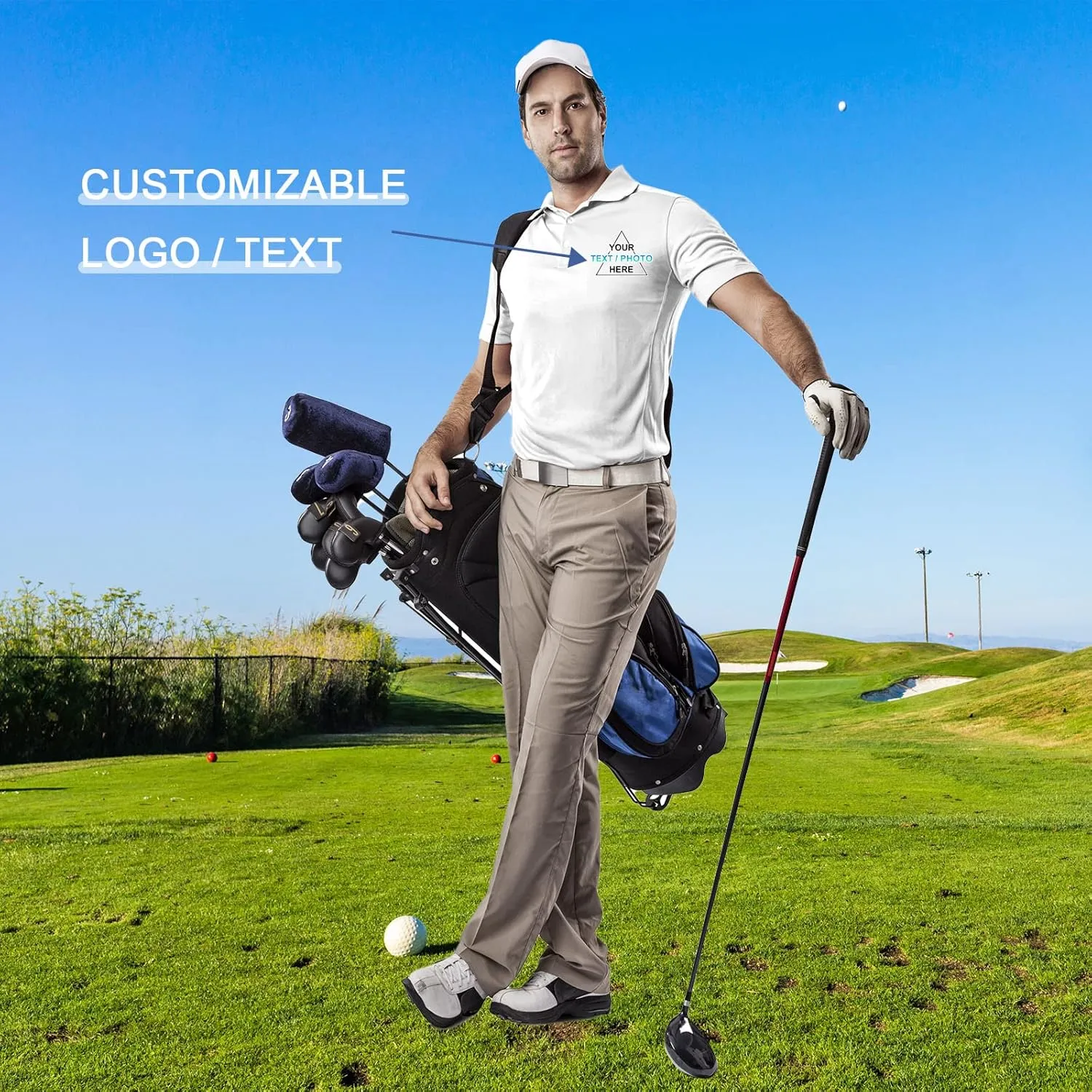 Custom Polo Shirt for Men Design Your Own Personalized Customized Golf T Shirts Tee Embroidered Text Photo Logo
