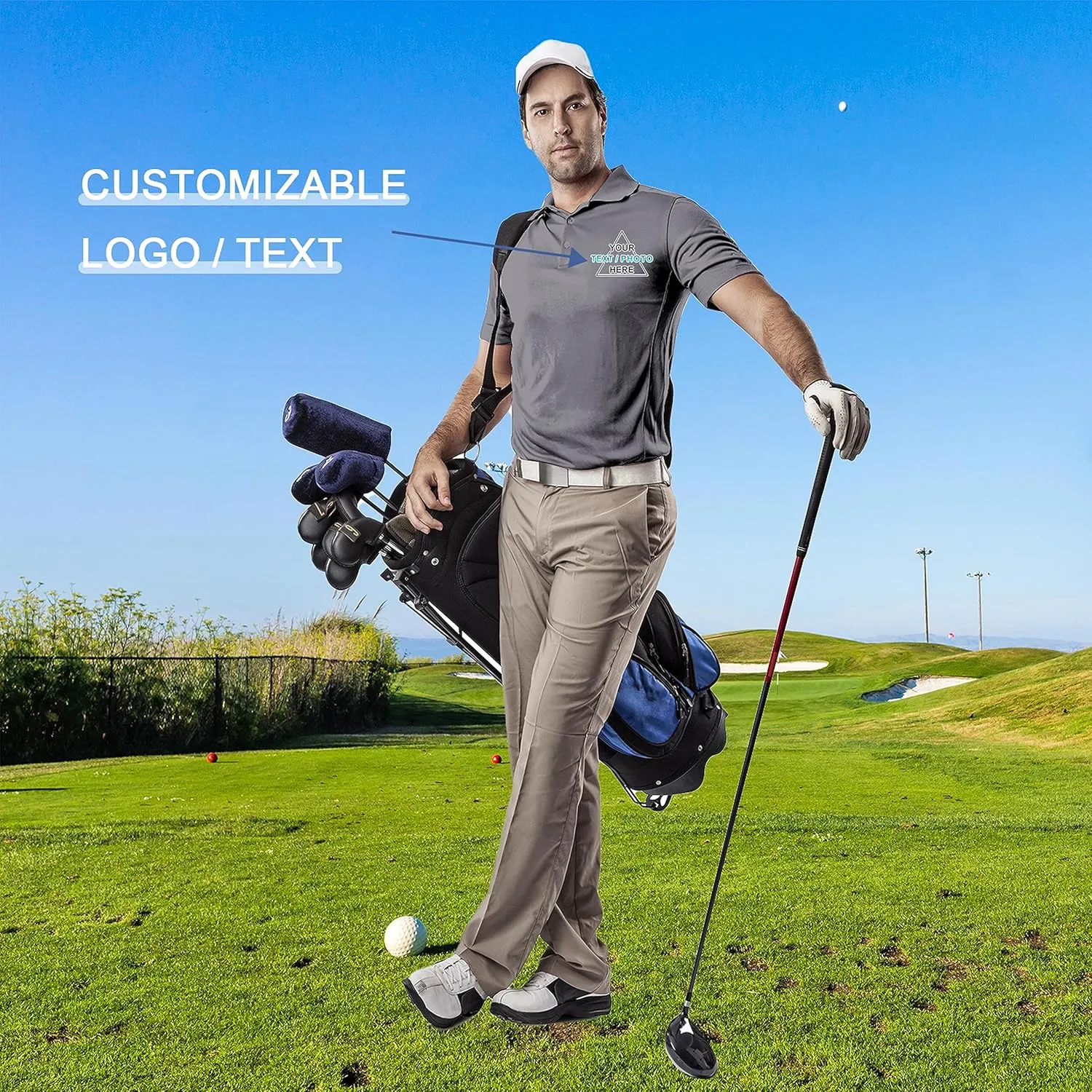 Custom Polo Shirt for Men Design Your Own Personalized Customized Golf T Shirts Tee Embroidered Text Photo Logo