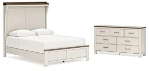 Darborn Queen Panel Bed with Dresser in Gray/Brown