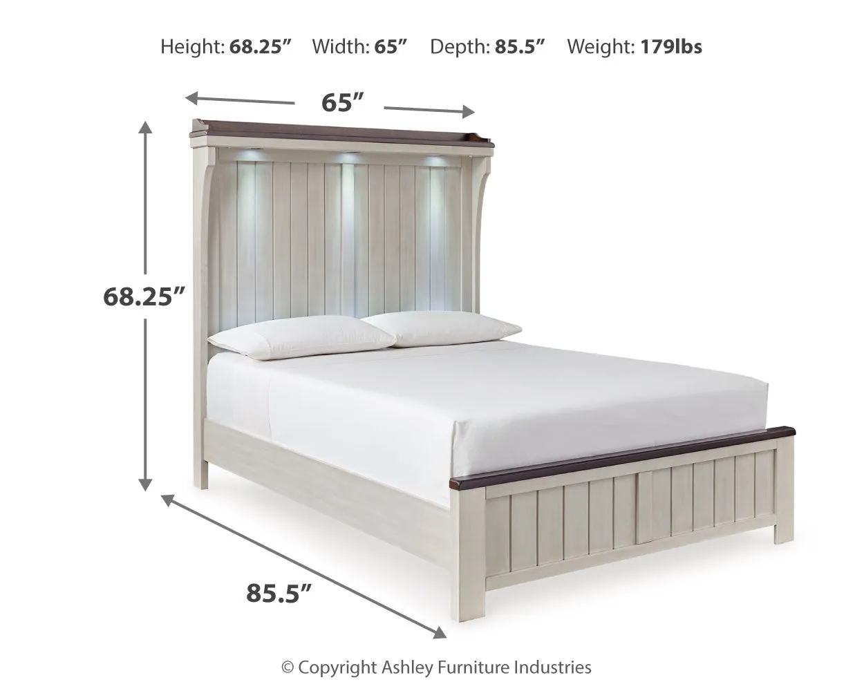 Darborn Queen Panel Bed with Dresser in Gray/Brown