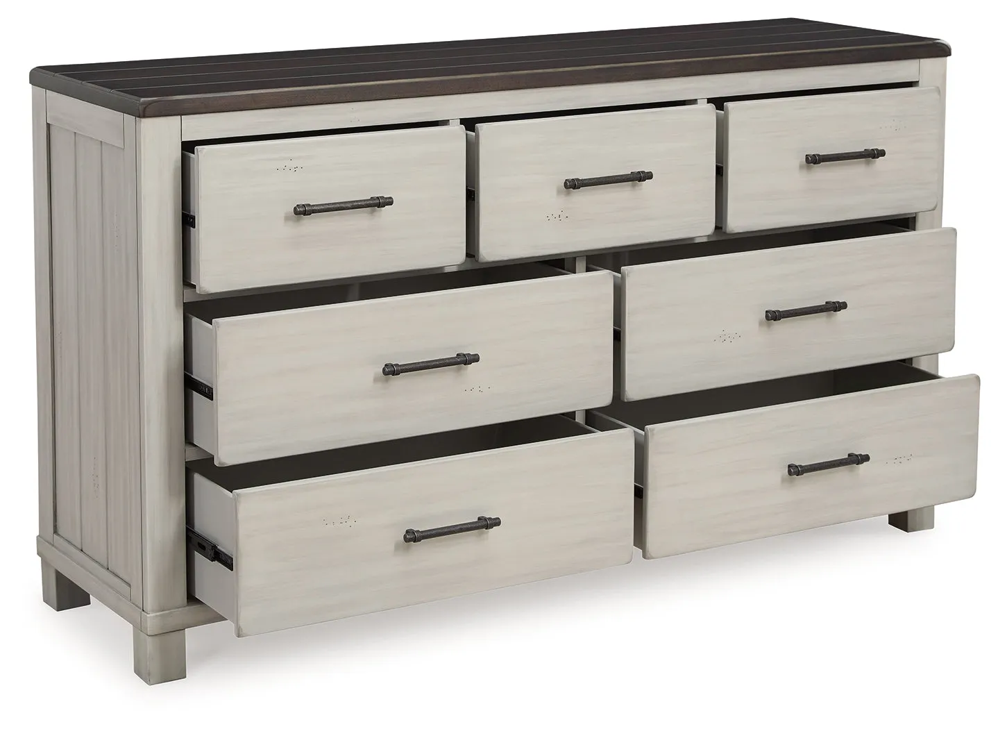 Darborn Queen Panel Bed with Dresser in Gray/Brown