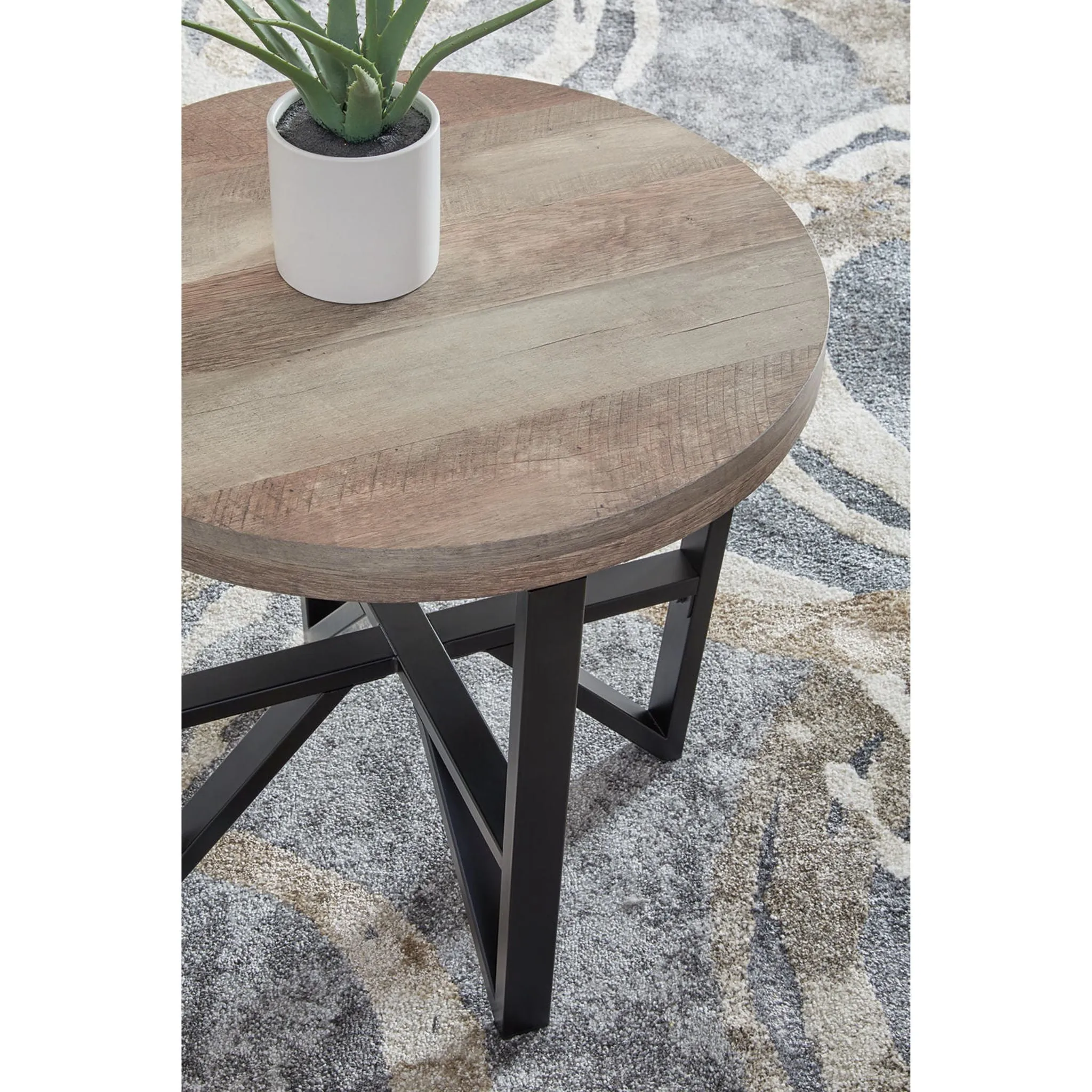 Deanlee 3 Pack Tables - Grayish Brown/Black