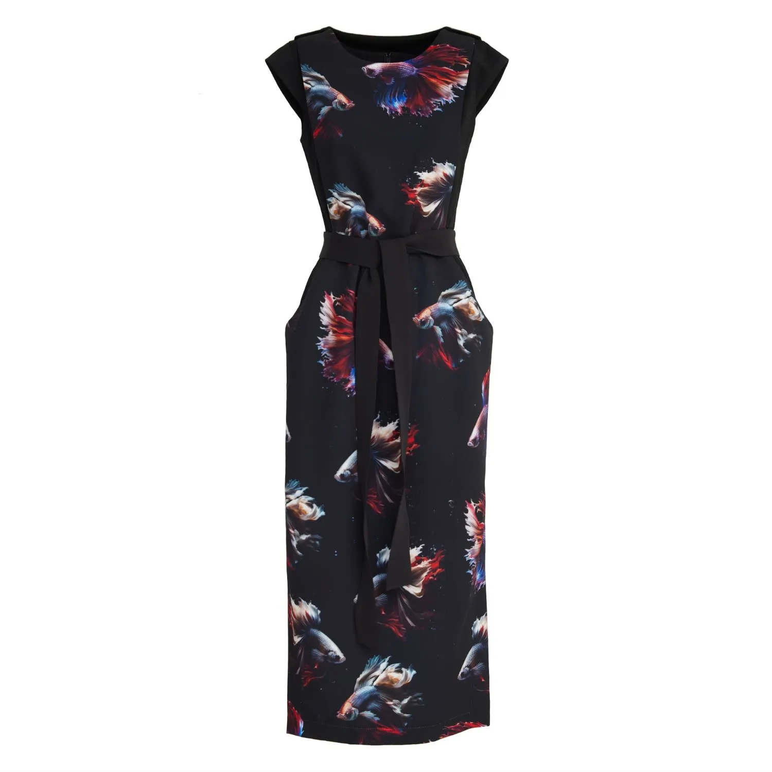 Designer Unique Dress With Print Black