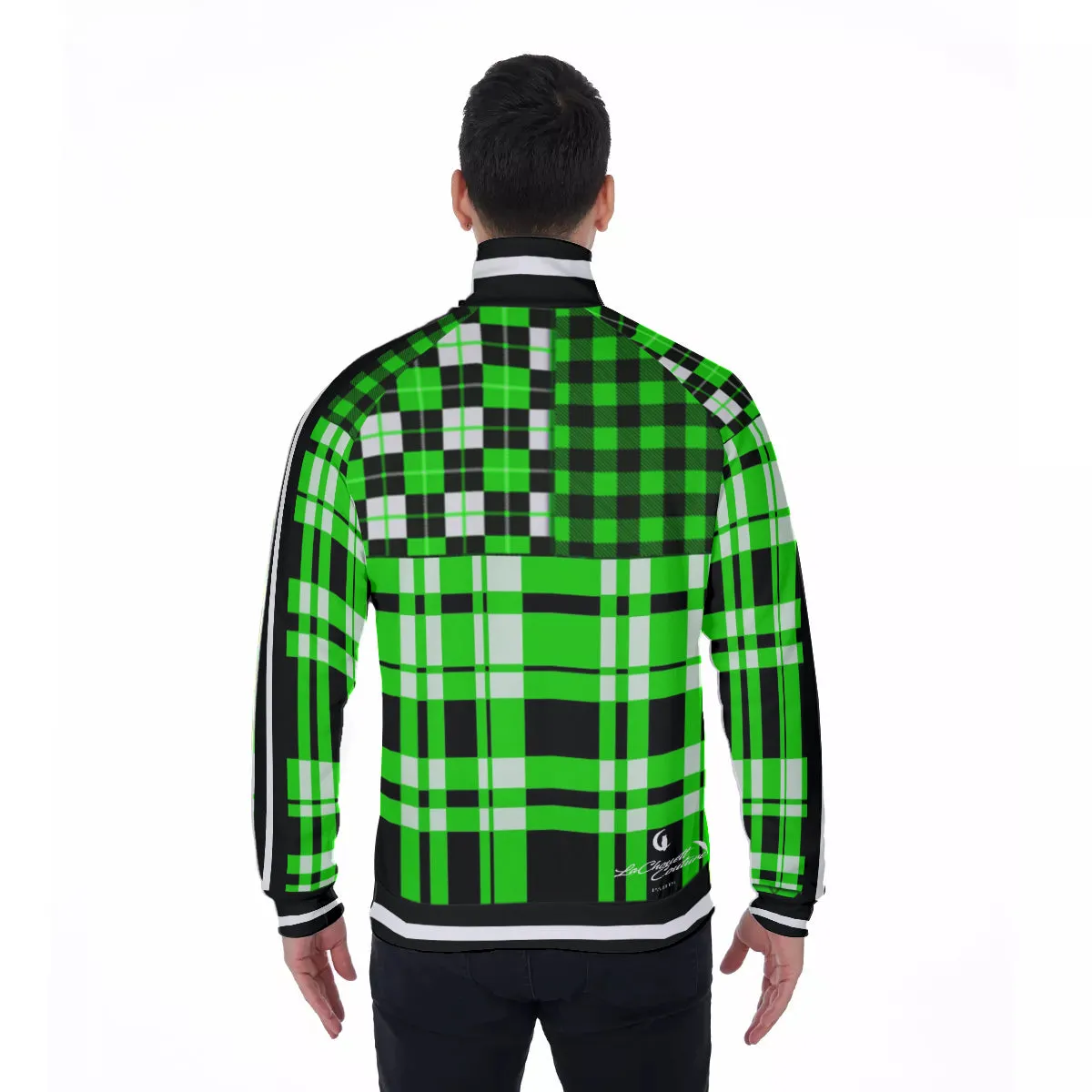 FLEXIN PLAID FLUO Men's Stand Collar Jacket