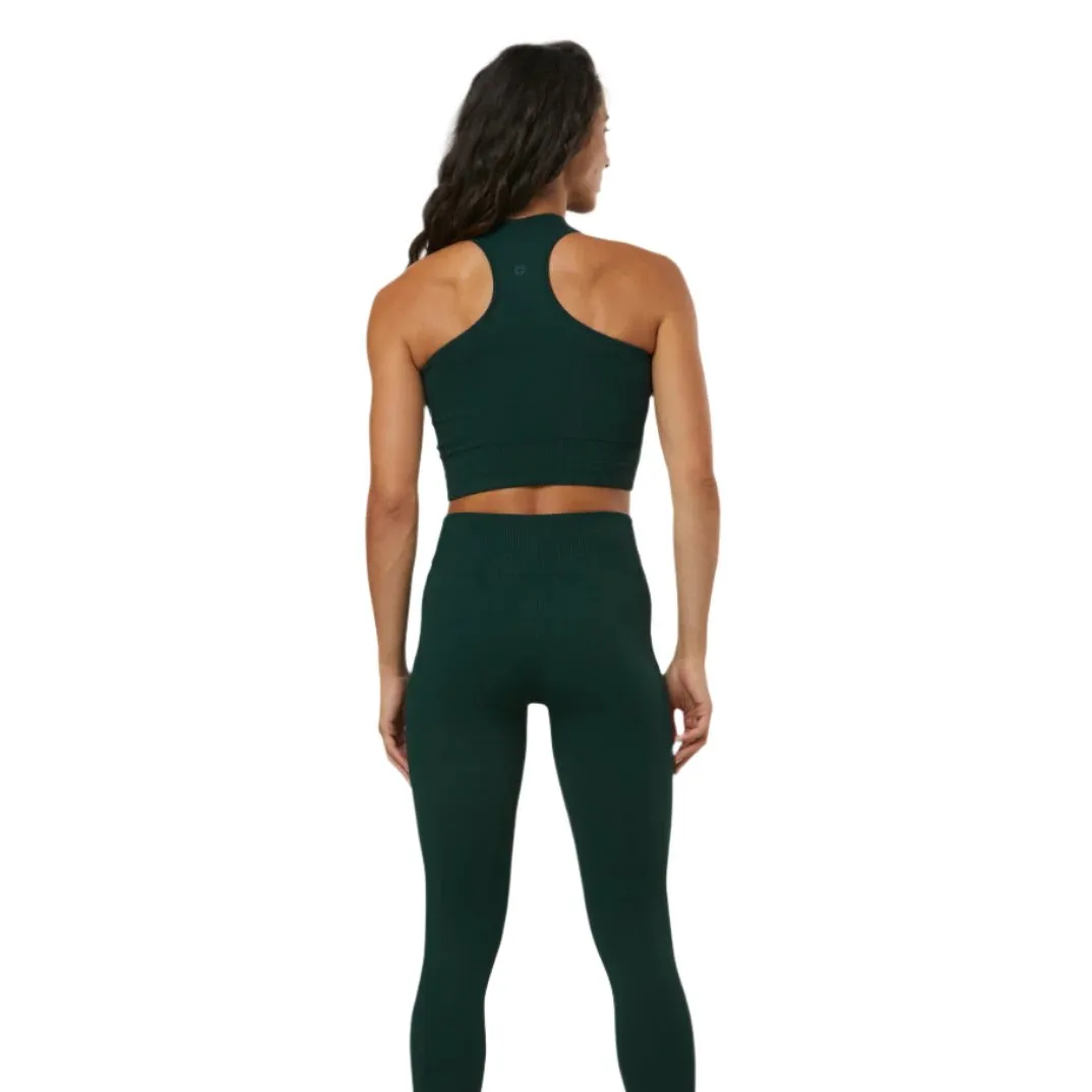 Gym Coffee Womens Lotus Chevron Bra Moss Green