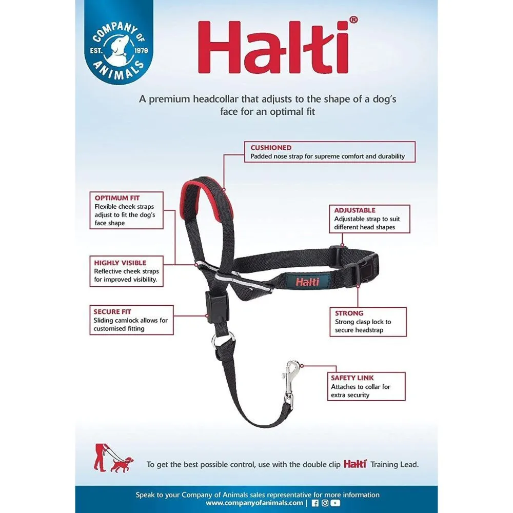 Halti Medium Optifit Black Dog Training Headcollar