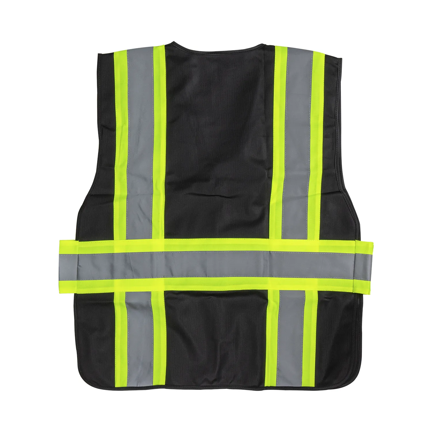 High Visibility Reflective Safety Vest with Zipper Fastening (Black), Large - 1 pc