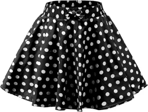 JE Sterguard Girls Polka Dot Mini Stretch Waist Full Round Skater Skirts for Party or Sport 4-16 Years
