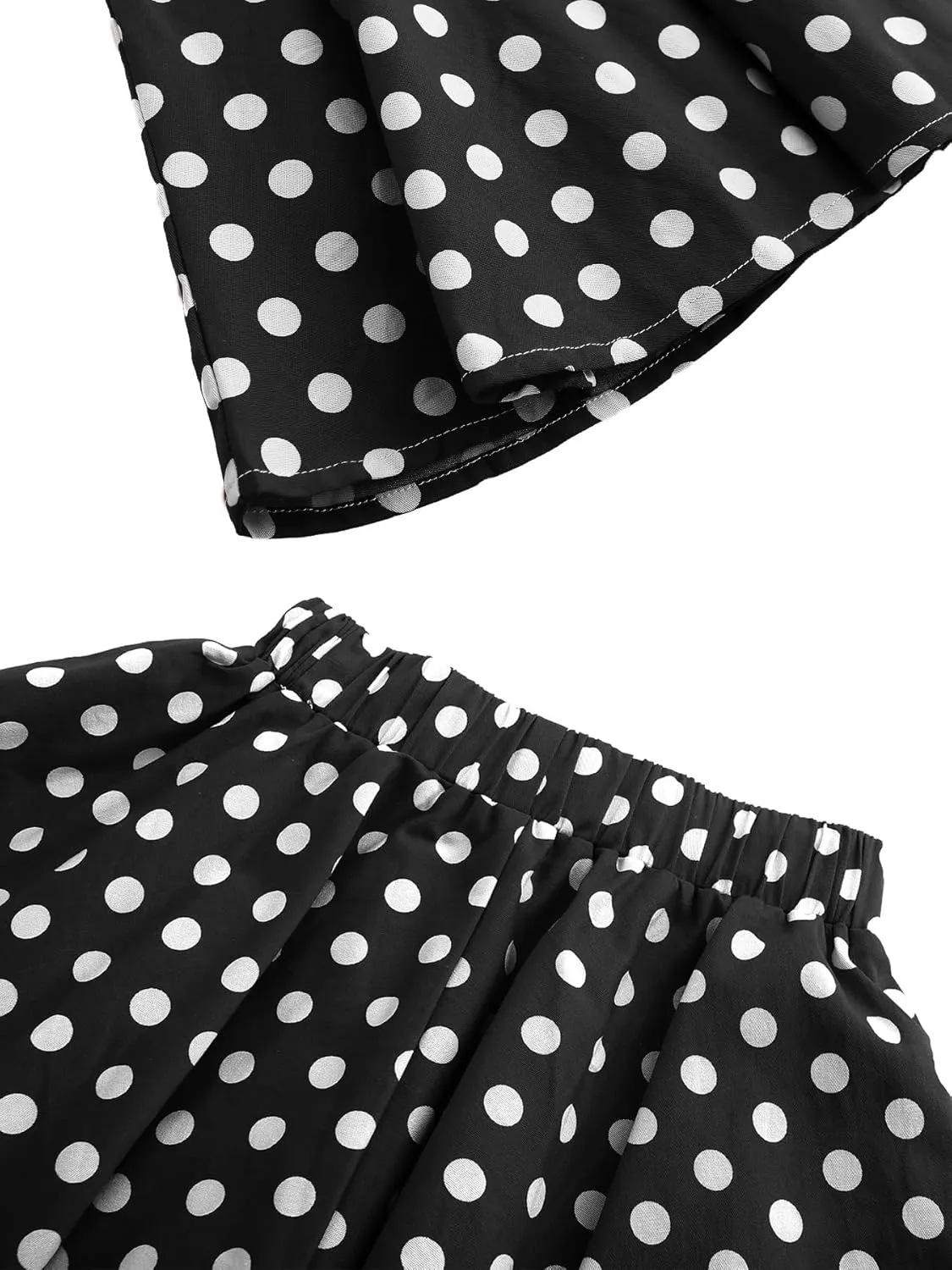 JE Sterguard Girls Polka Dot Mini Stretch Waist Full Round Skater Skirts for Party or Sport 4-16 Years