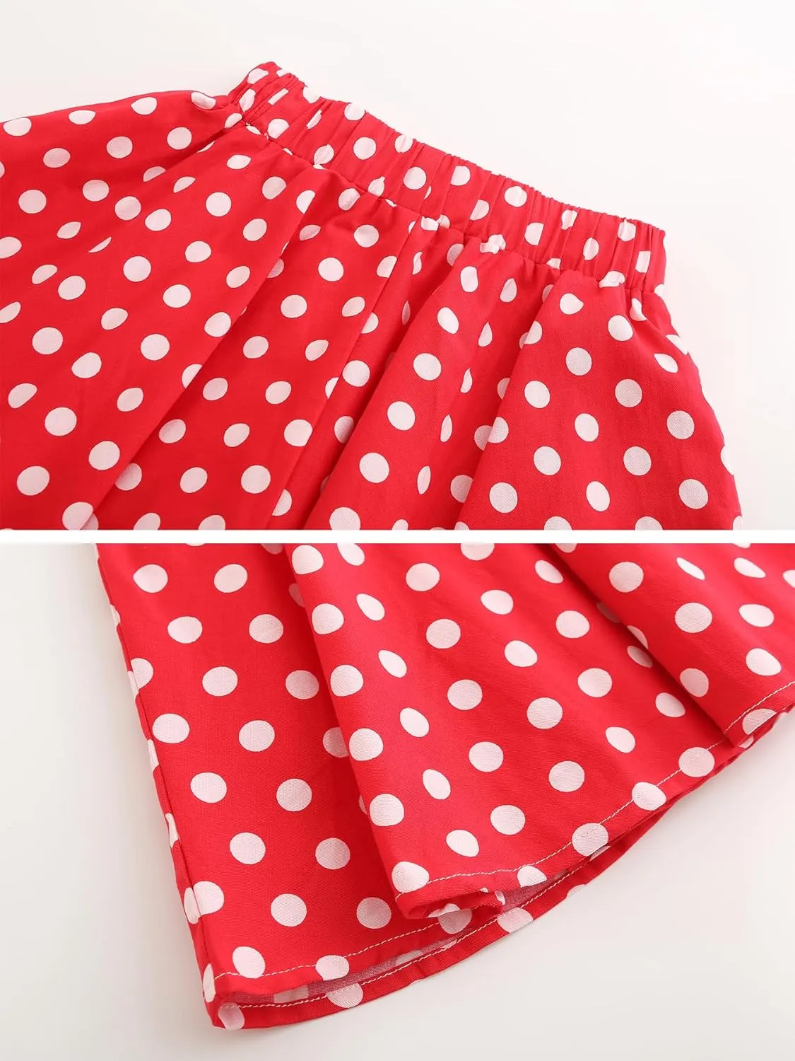 JE Sterguard Girls Polka Dot Mini Stretch Waist Full Round Skater Skirts for Party or Sport 4-16 Years