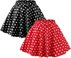 JE Sterguard Girls Polka Dot Mini Stretch Waist Full Round Skater Skirts for Party or Sport 4-16 Years