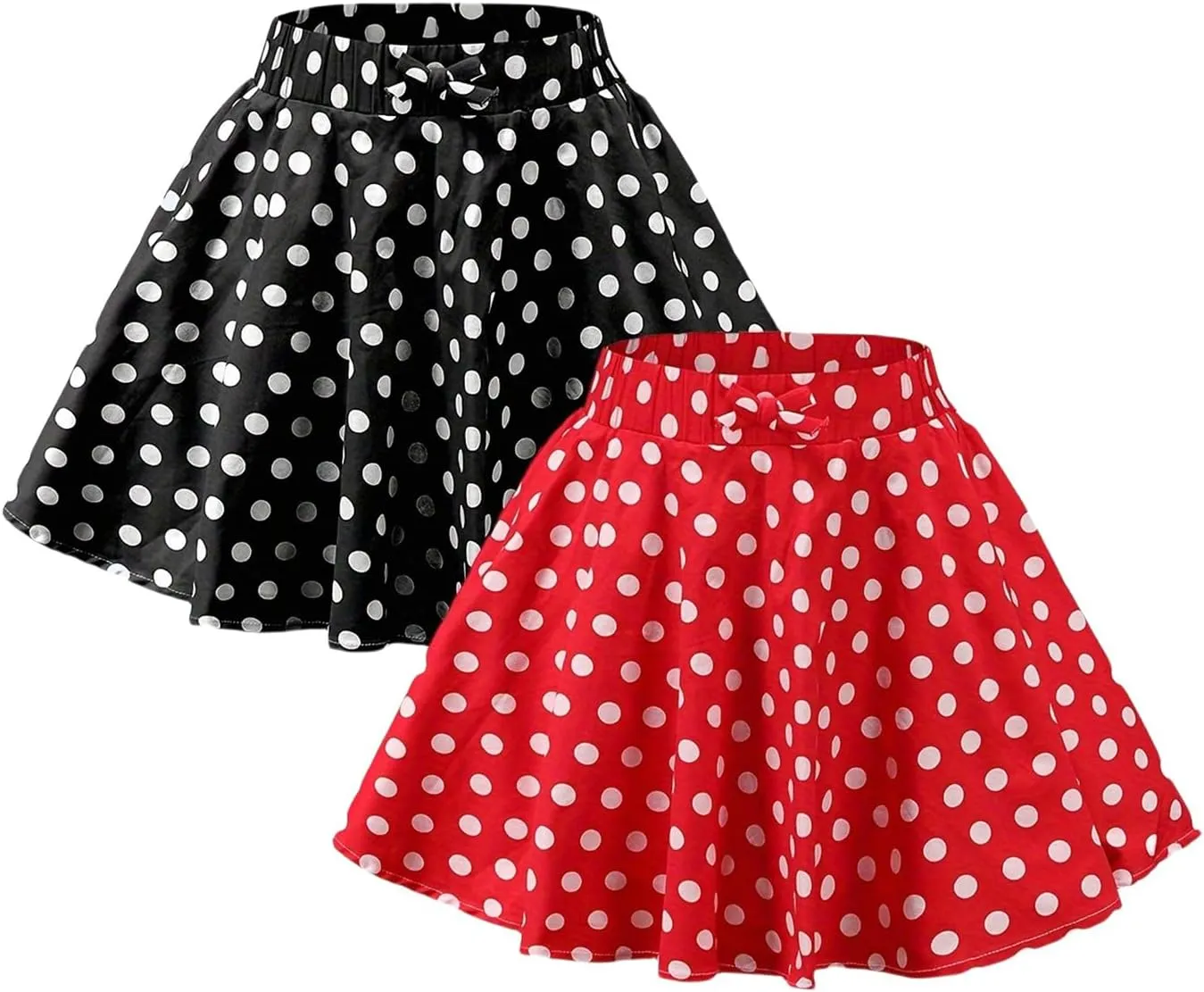 JE Sterguard Girls Polka Dot Mini Stretch Waist Full Round Skater Skirts for Party or Sport 4-16 Years