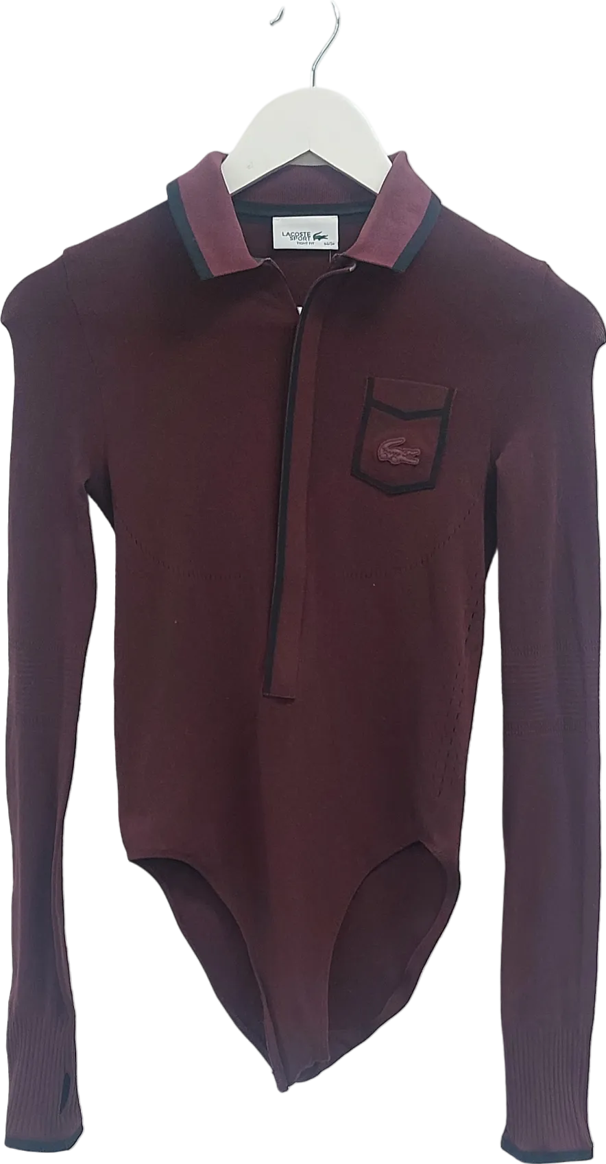 Lacoste Red Fw24 Runway Sport Polo Bodysuit UK 6-8