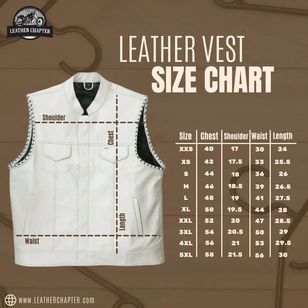 Leather Vest Texas Brown Tan Denim Vest Jeans Vest Leather Men Vest Biker Vest Motorcycle Vest Rider Biker Waistcoat Motorcycle