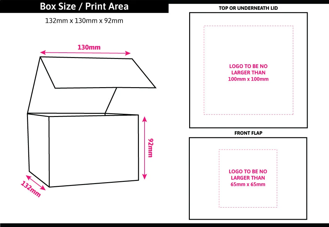 Matt White Foil Printed Boxes 132x130x92mm