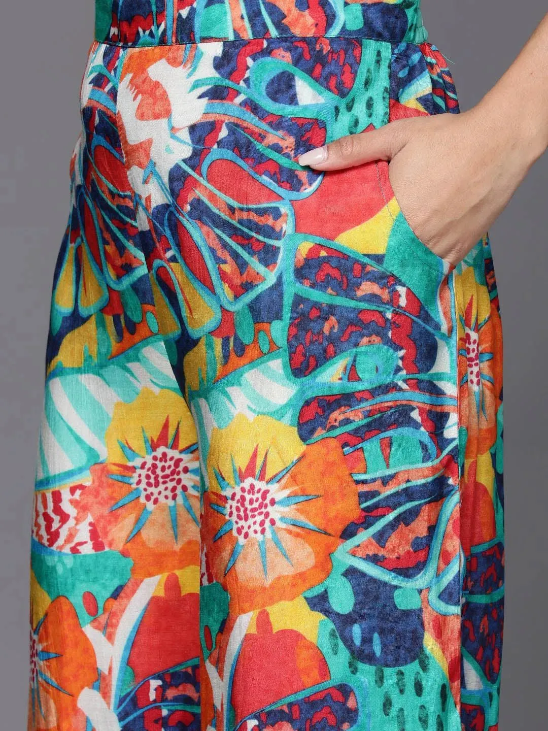 Multicoloured Printed Cotton Co-Ords
