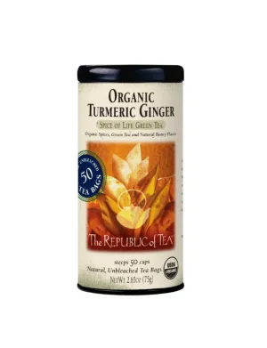 Organic Turmeric Ginger Green Tea Bags 50