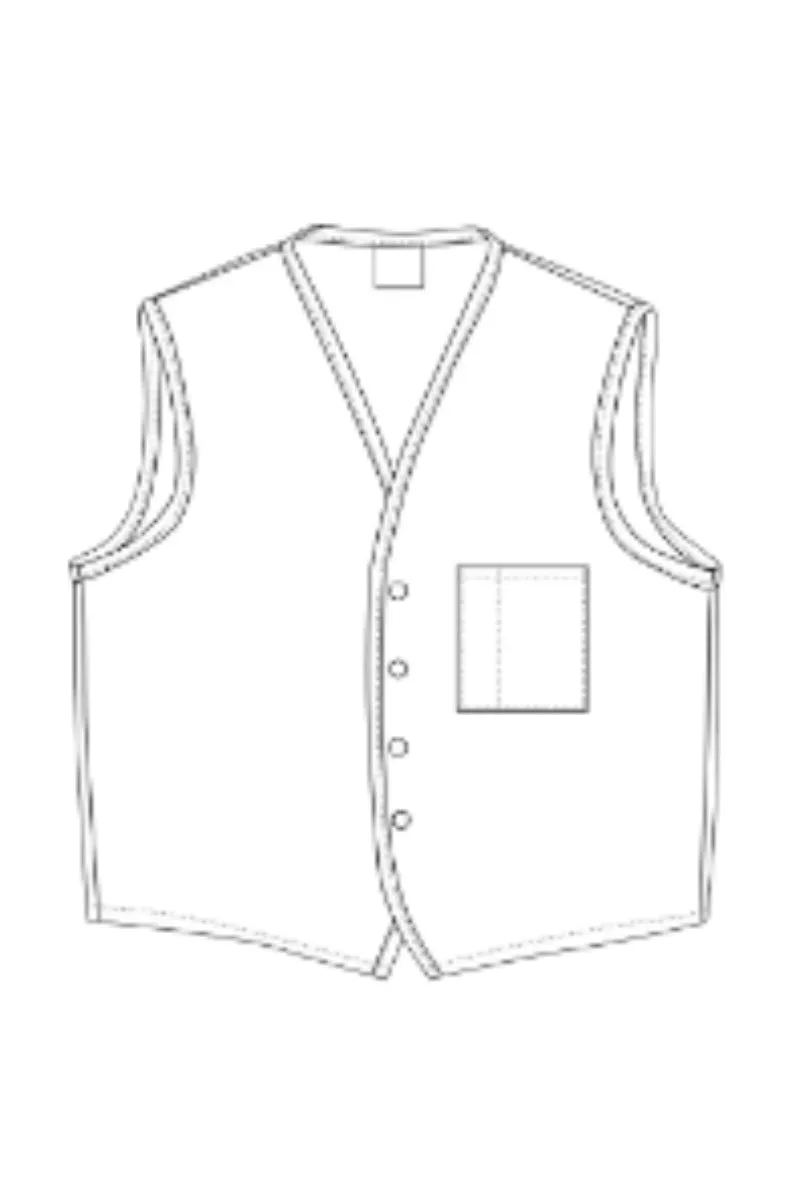 Red 4-Button Unisex Vest with 1 Pocket