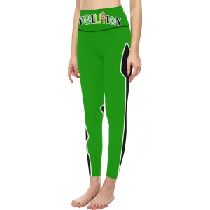 REVOLUTION GREEN All Over Print High-Waisted Leggings