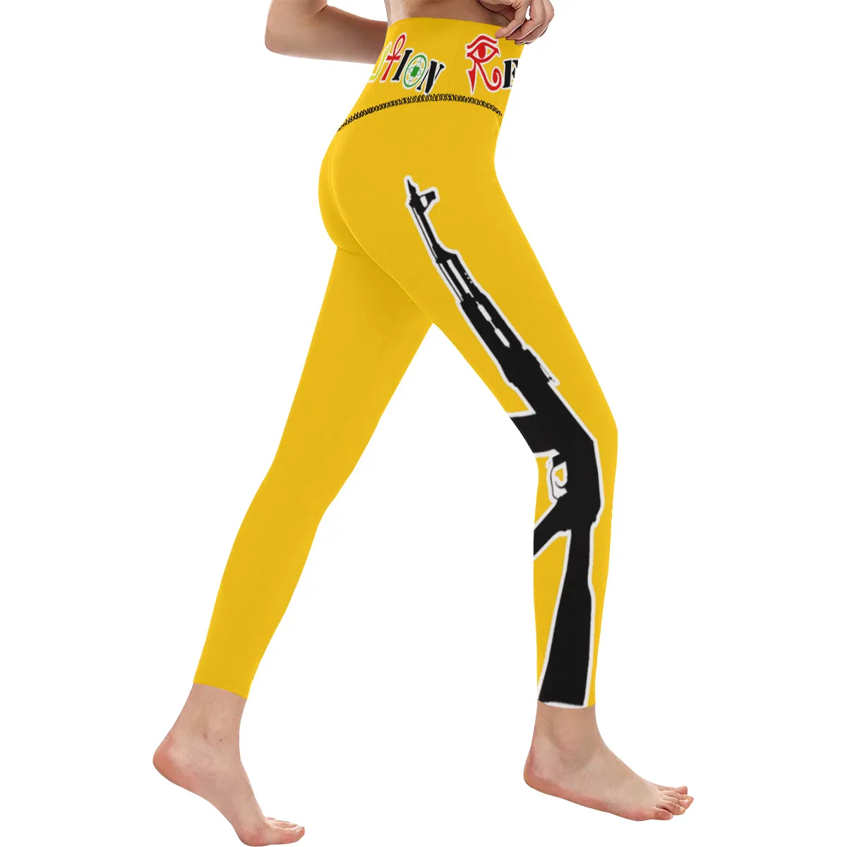 REVOLUTION YLW All Over Print High-Waisted Leggings