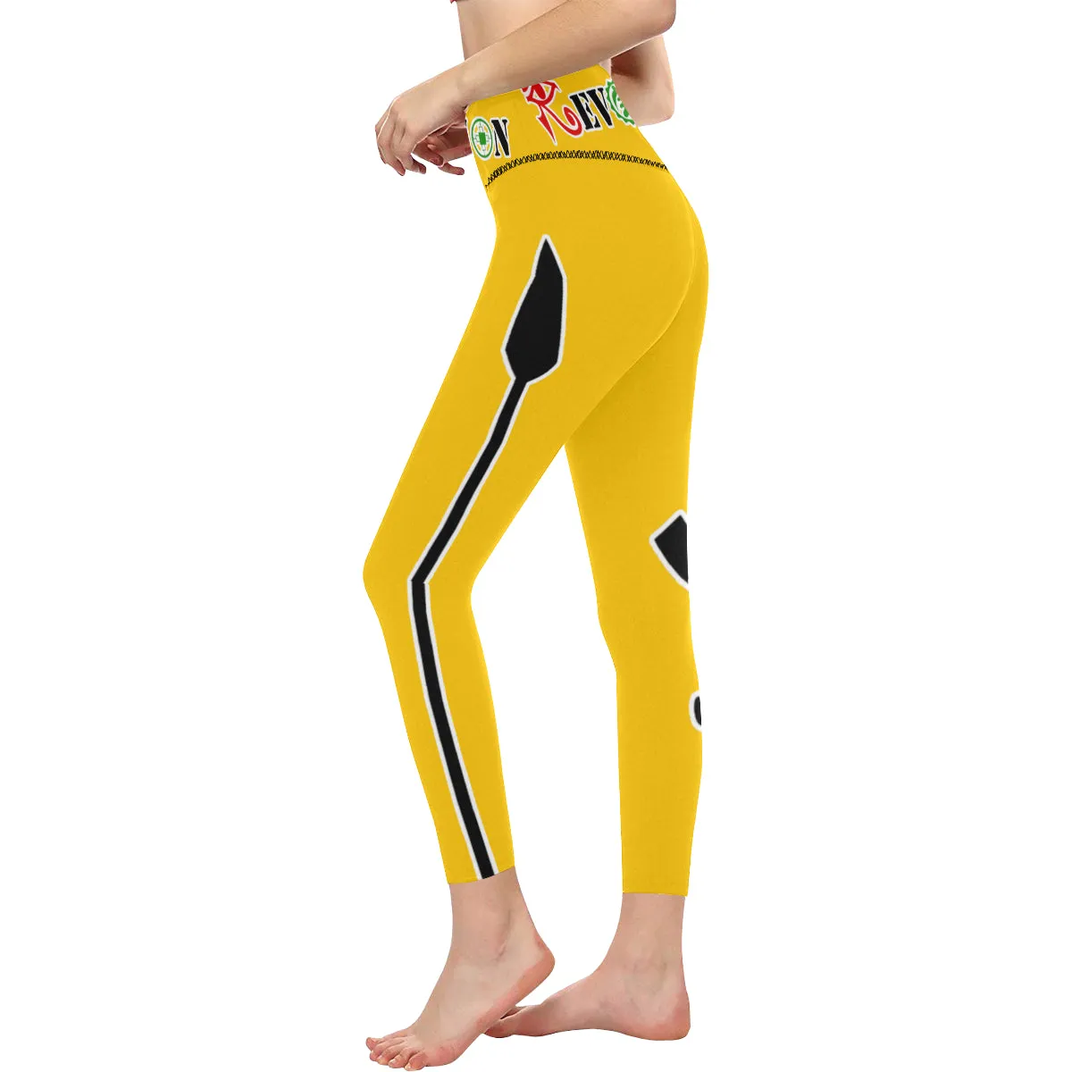 REVOLUTION YLW All Over Print High-Waisted Leggings