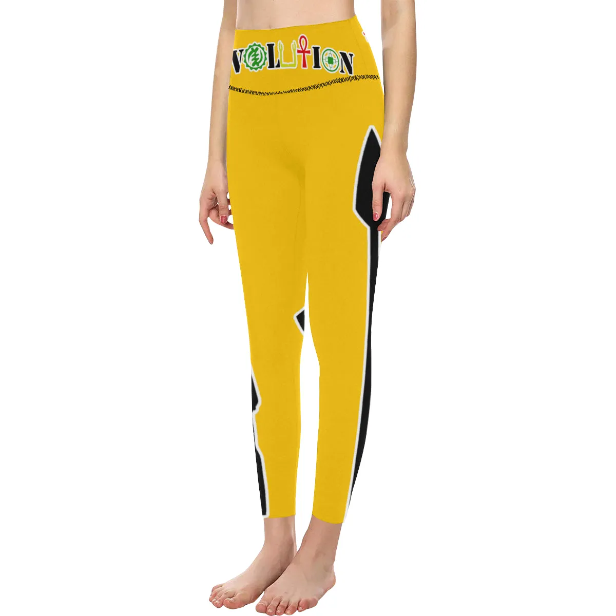 REVOLUTION YLW All Over Print High-Waisted Leggings