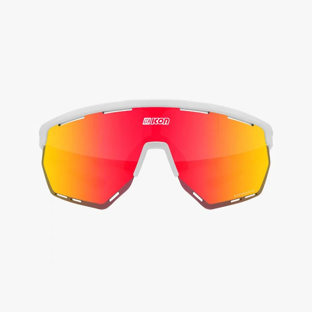 SCICON Aerowing Eyewear - White Gloss/Multimirror Red