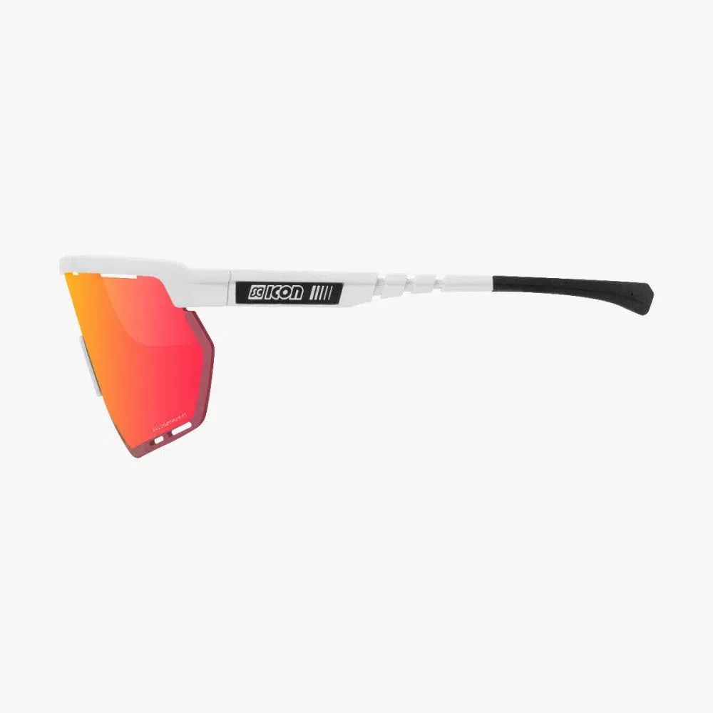 SCICON Aerowing Eyewear - White Gloss/Multimirror Red